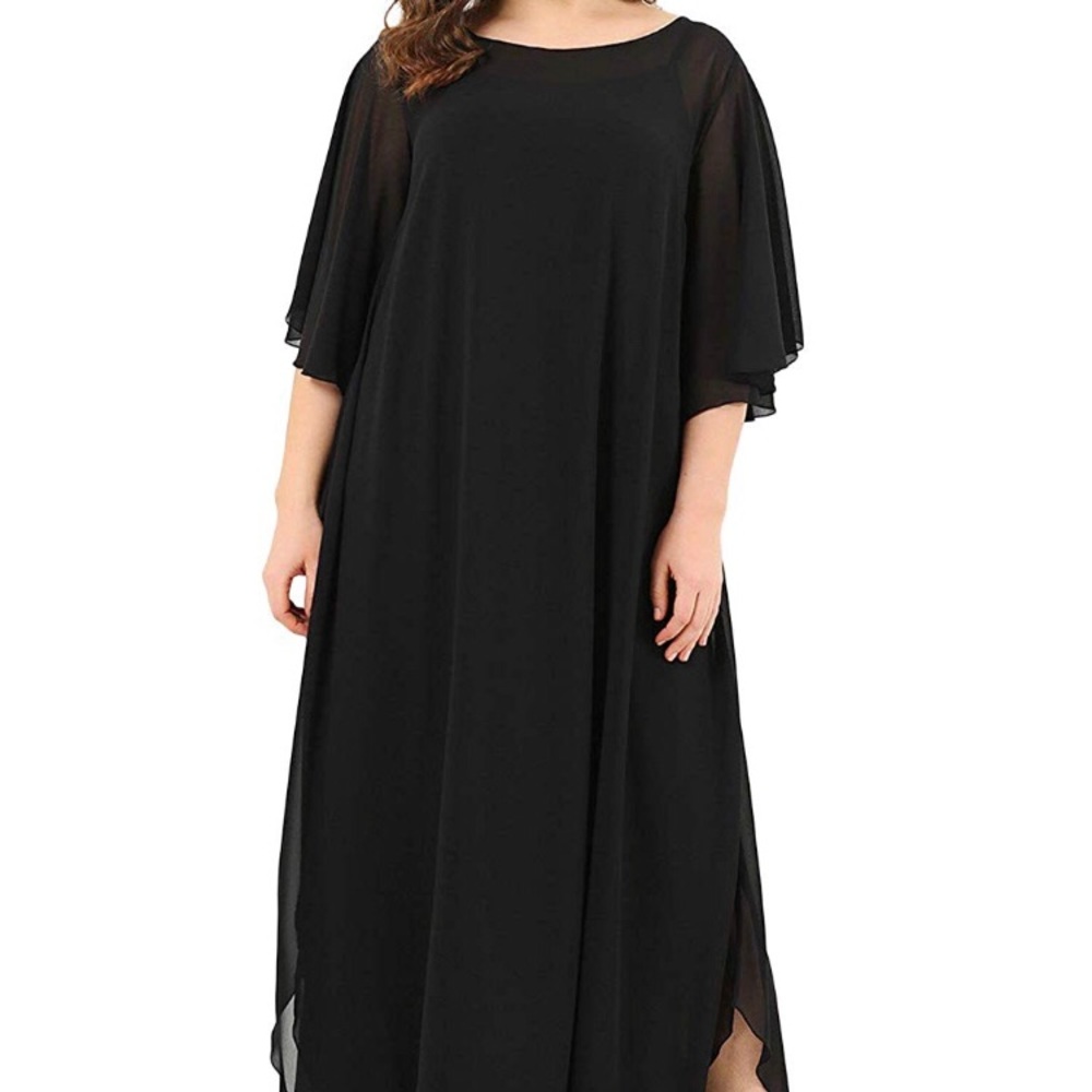 Women's Two Pieces Ruffle Chiffon Maxi Dresses